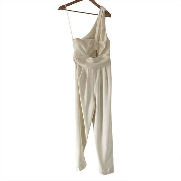 NWT A.L.C. Athena Cropped One-Shoulder Jumpsuit - Picture 3 of 11